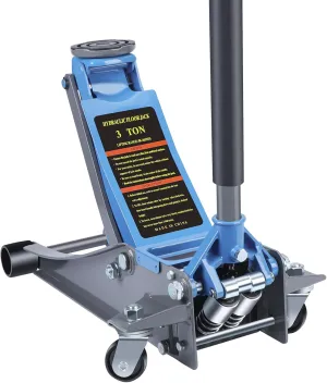 3 Ton Low-Profile Hydraulic Floor Jack,Built with Durable Carbon and Steel,Floor Jack with Dual Pump System for Fast Lifting,6600Lbs Capacity,Lifting Range:3.15-18.31"