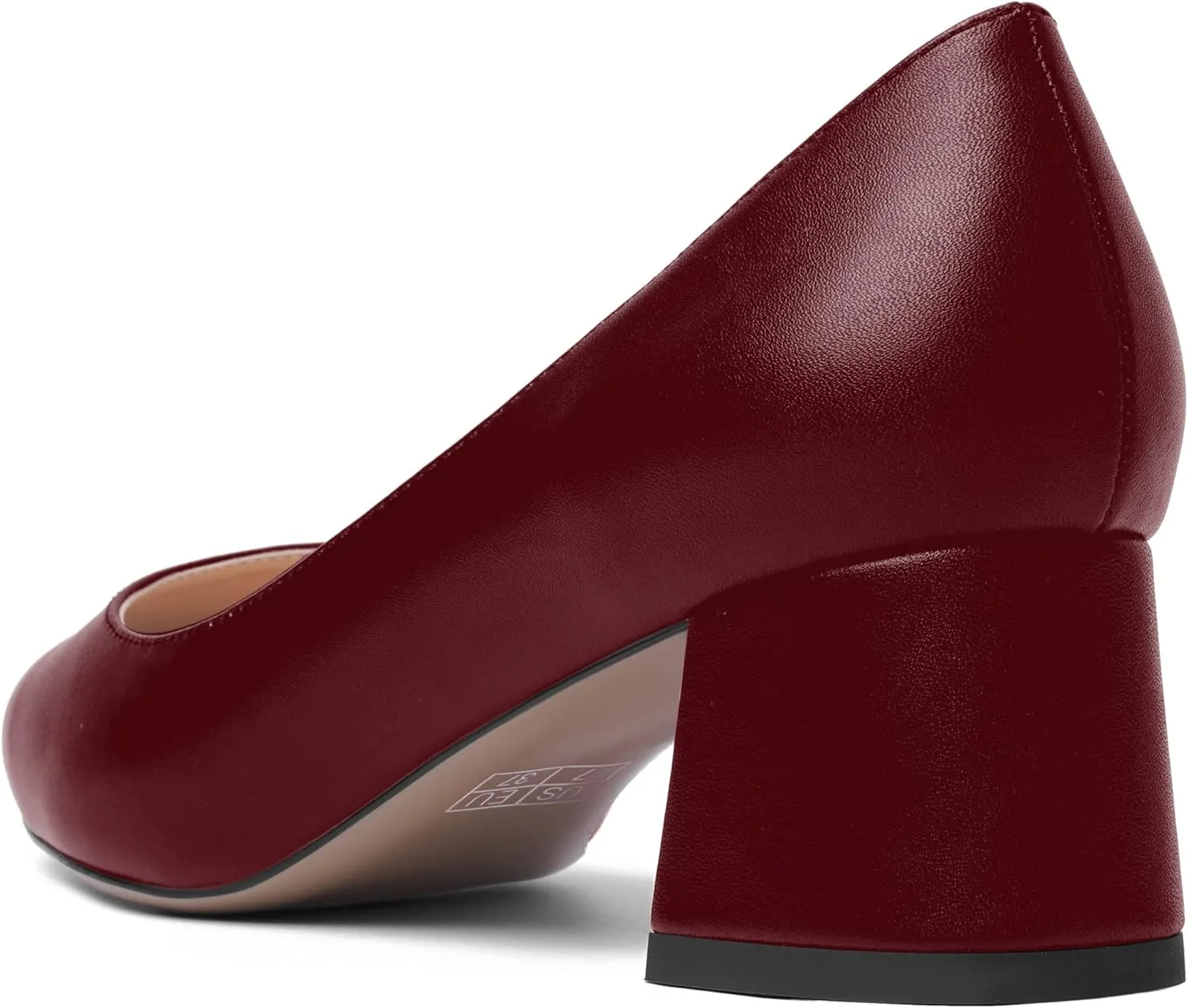 AMBELIGHT Womens Pointed Toe Casual Block Office Matte Slip On Chunky Low Heel Pumps Shoes 2 Inch