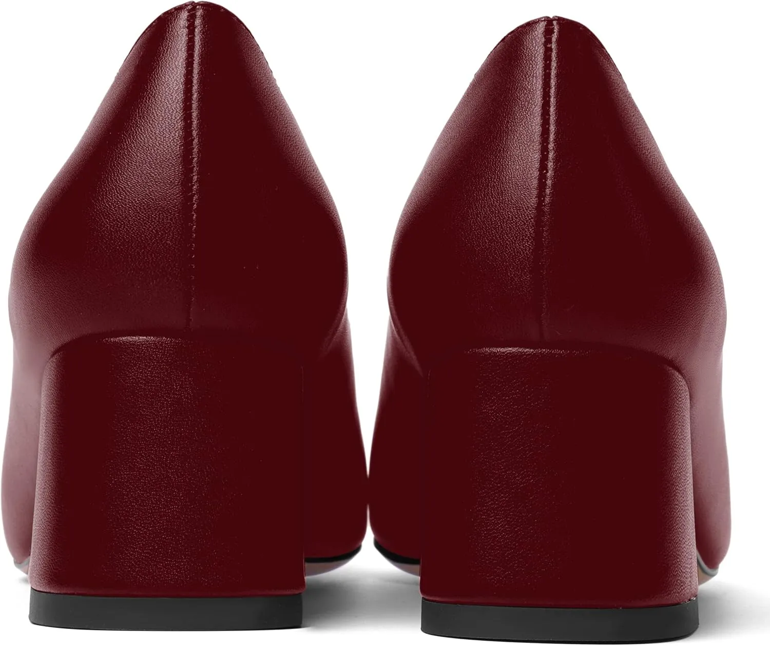 AMBELIGHT Womens Pointed Toe Casual Block Office Matte Slip On Chunky Low Heel Pumps Shoes 2 Inch
