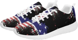 American Wave Star Flag Sneaker Men Athletic Shoes Running Shoes Comfortable Sports Walking Shoes