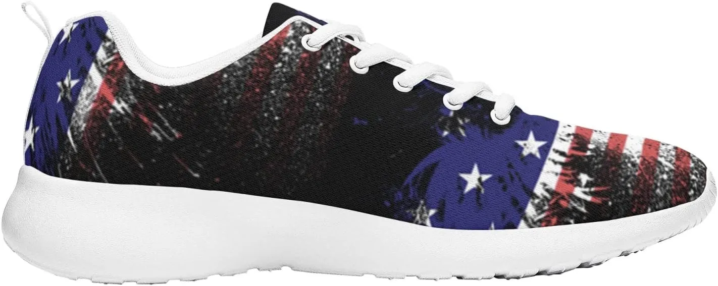 American Wave Star Flag Sneaker Men Athletic Shoes Running Shoes Comfortable Sports Walking Shoes