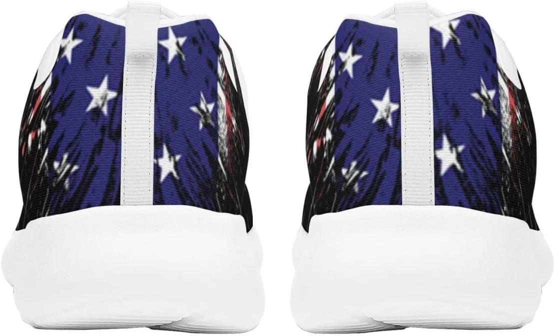 American Wave Star Flag Sneaker Men Athletic Shoes Running Shoes Comfortable Sports Walking Shoes
