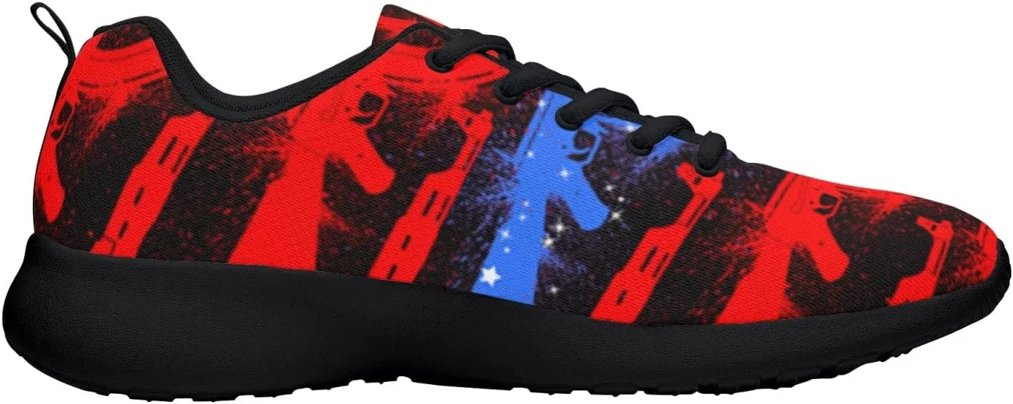 American Wave Star Flag Sneaker Men Athletic Shoes Running Shoes Comfortable Sports Walking Shoes