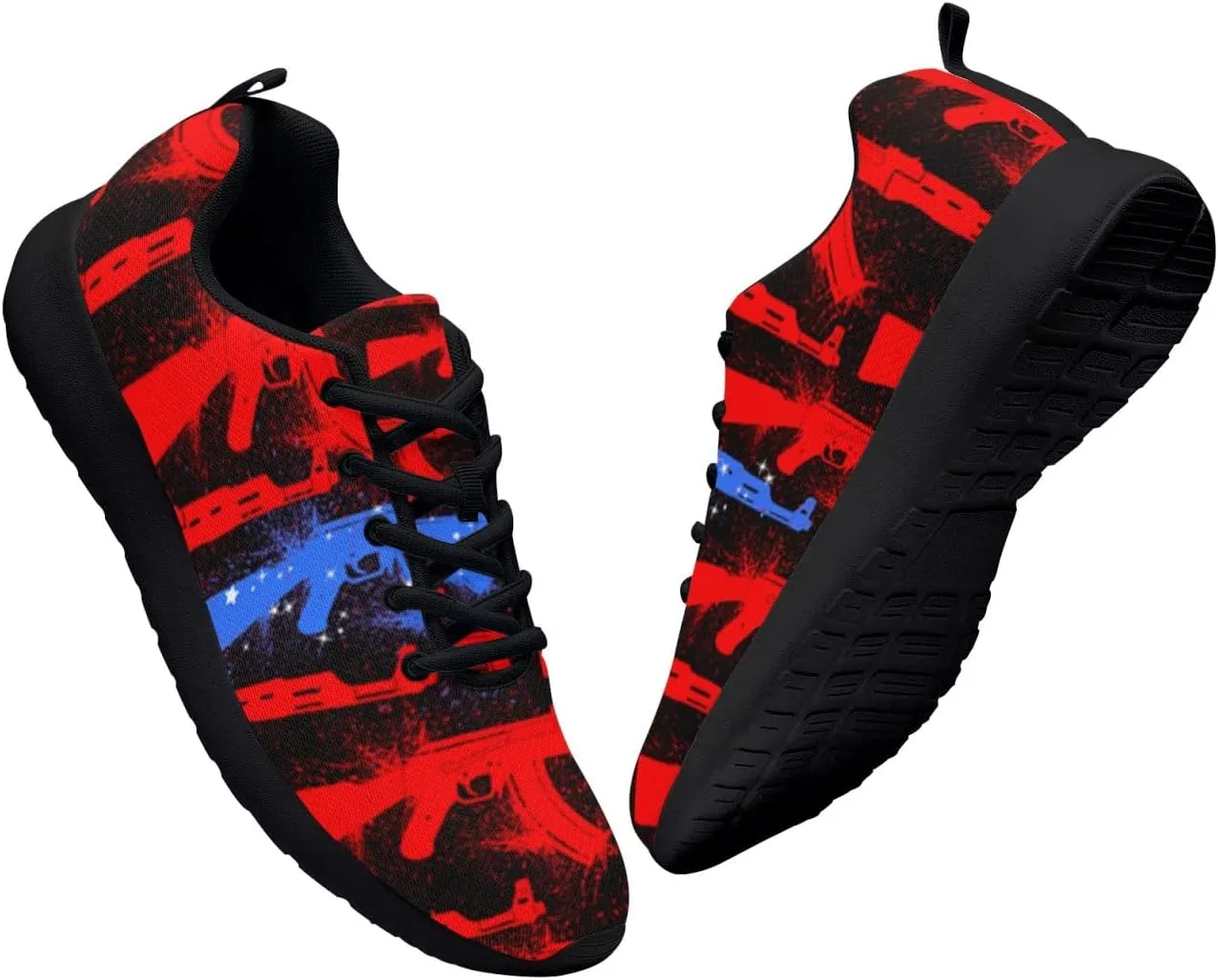 American Wave Star Flag Sneaker Men Athletic Shoes Running Shoes Comfortable Sports Walking Shoes