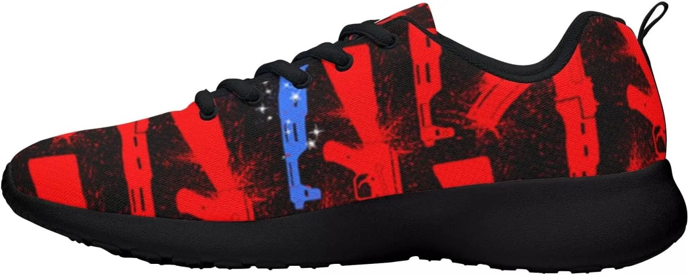American Wave Star Flag Sneaker Men Athletic Shoes Running Shoes Comfortable Sports Walking Shoes