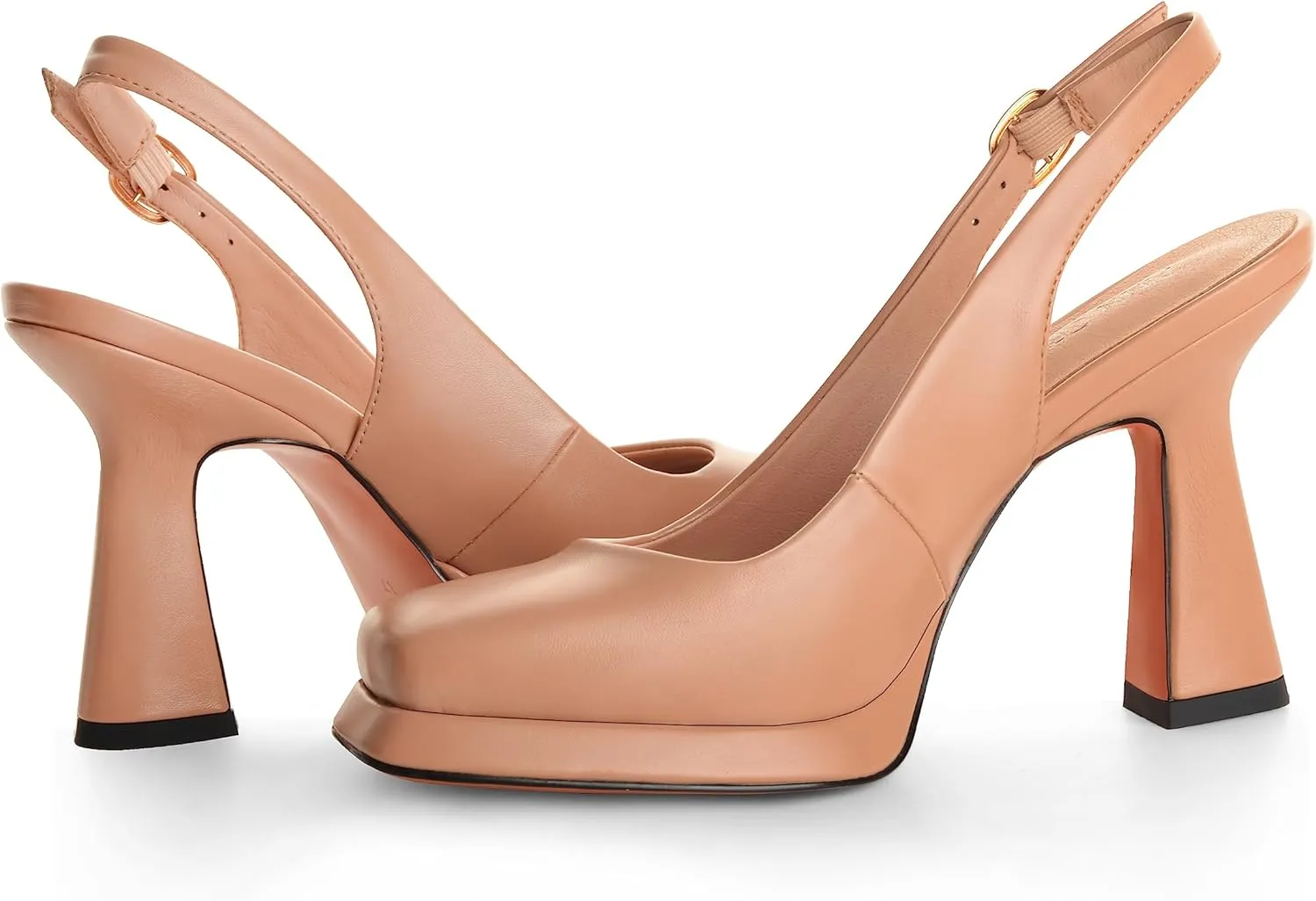 ANN CREEK Women's Platform Slingback High Heels Ladies Square Toe Pump Shoes
