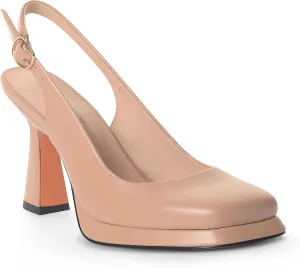ANN CREEK Women's Platform Slingback High Heels Ladies Square Toe Pump Shoes