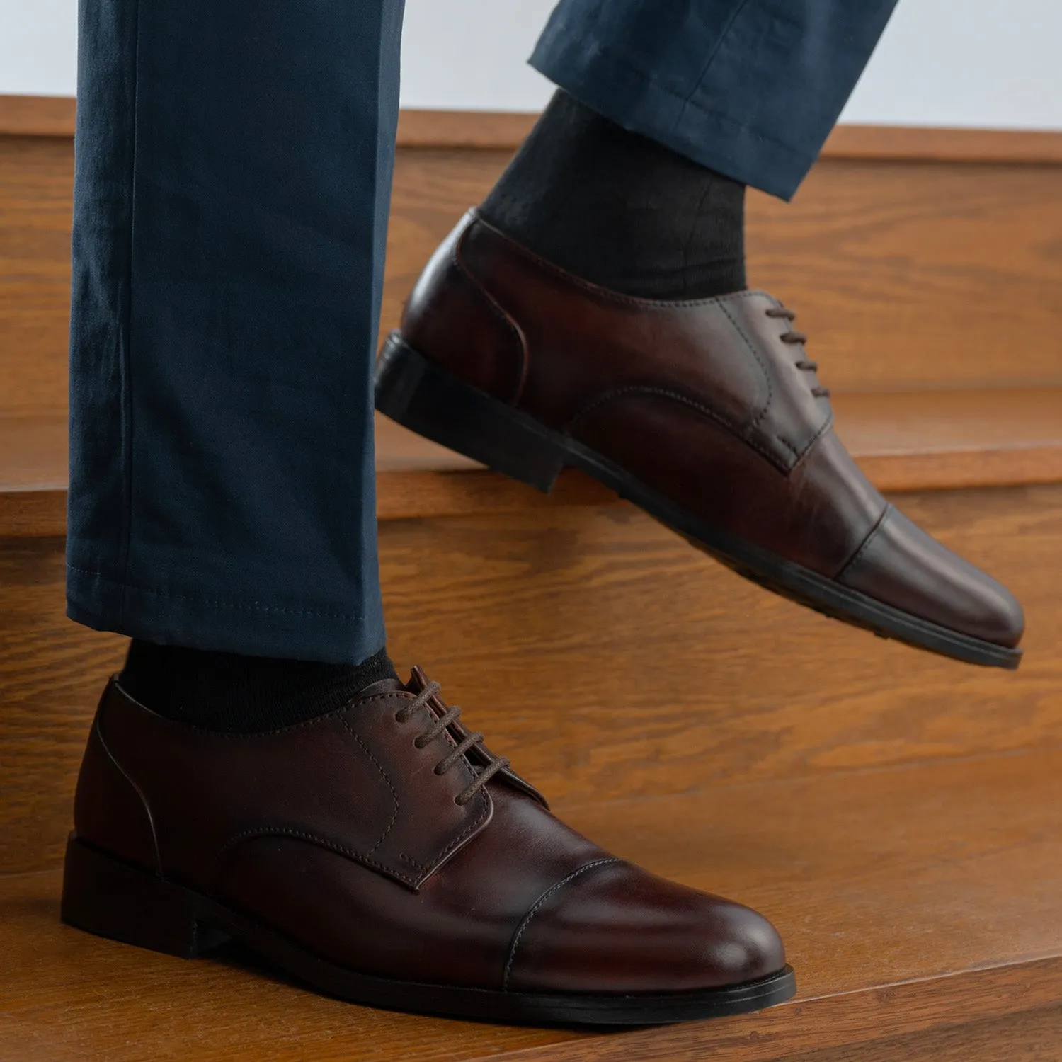 Attorney Derby Burnished Brown Leather Shoes