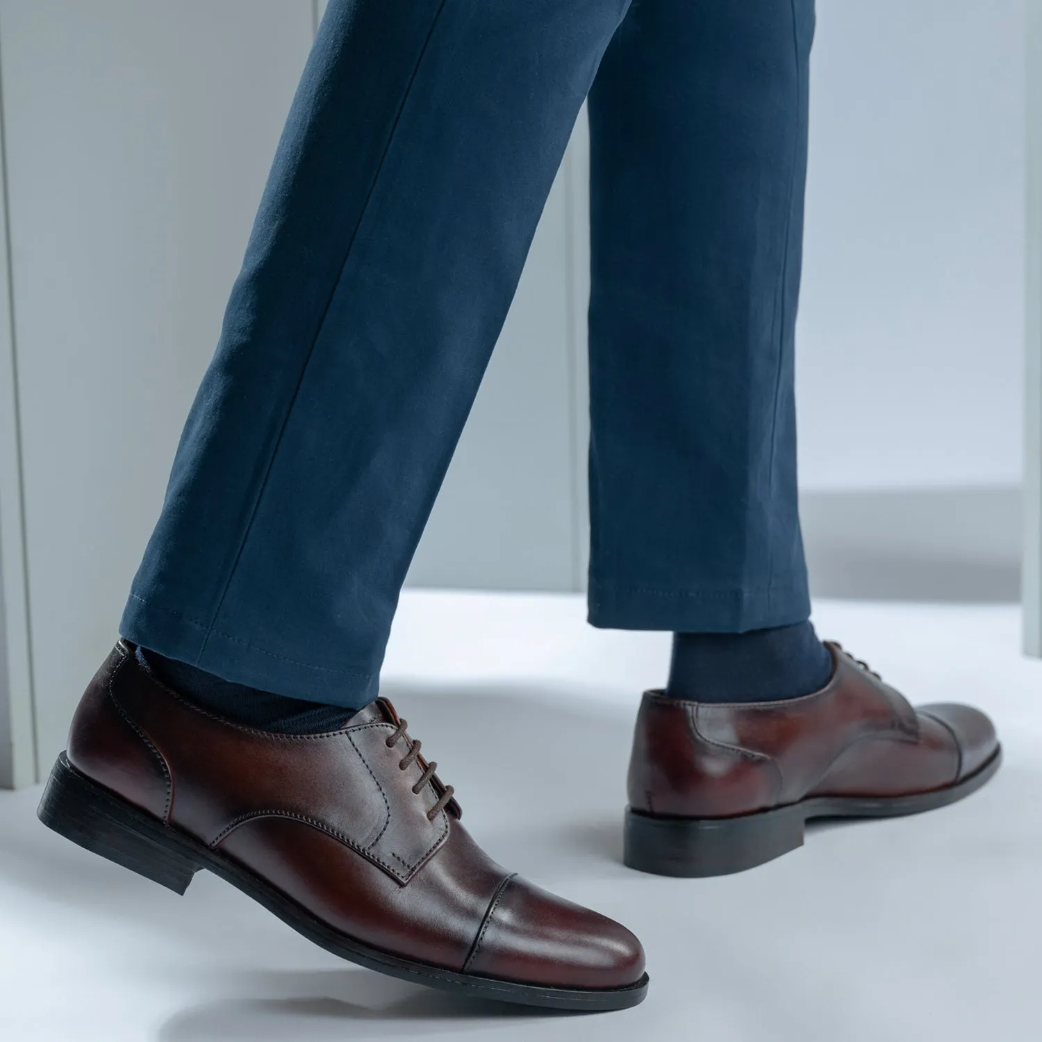 Attorney Derby Burnished Brown Leather Shoes