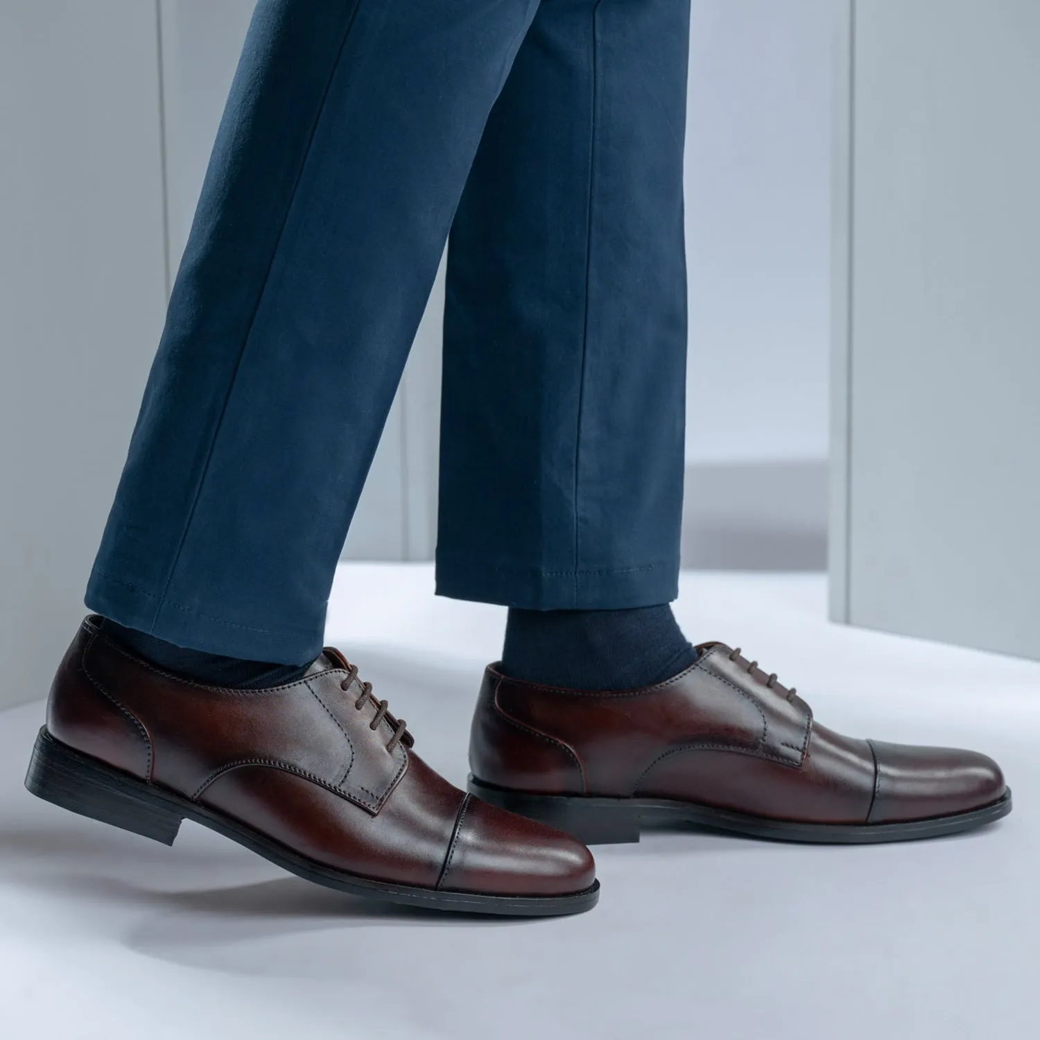 Attorney Derby Burnished Brown Leather Shoes