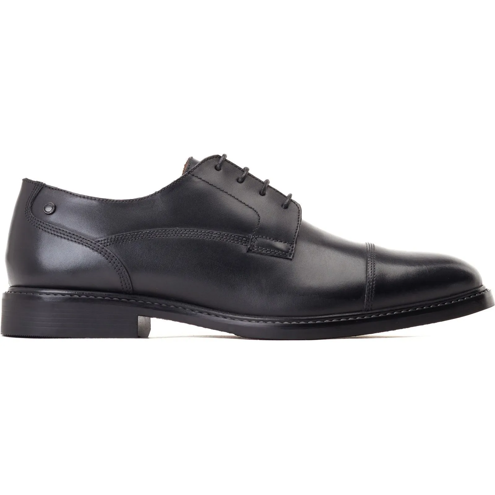 Base London Men's Magnus Toe-Cap Derby in Black