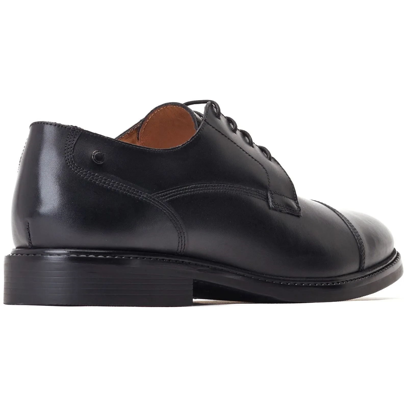 Base London Men's Magnus Toe-Cap Derby in Black