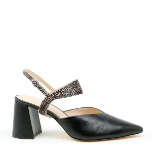 Black V Mule   Doe Elsie Strap