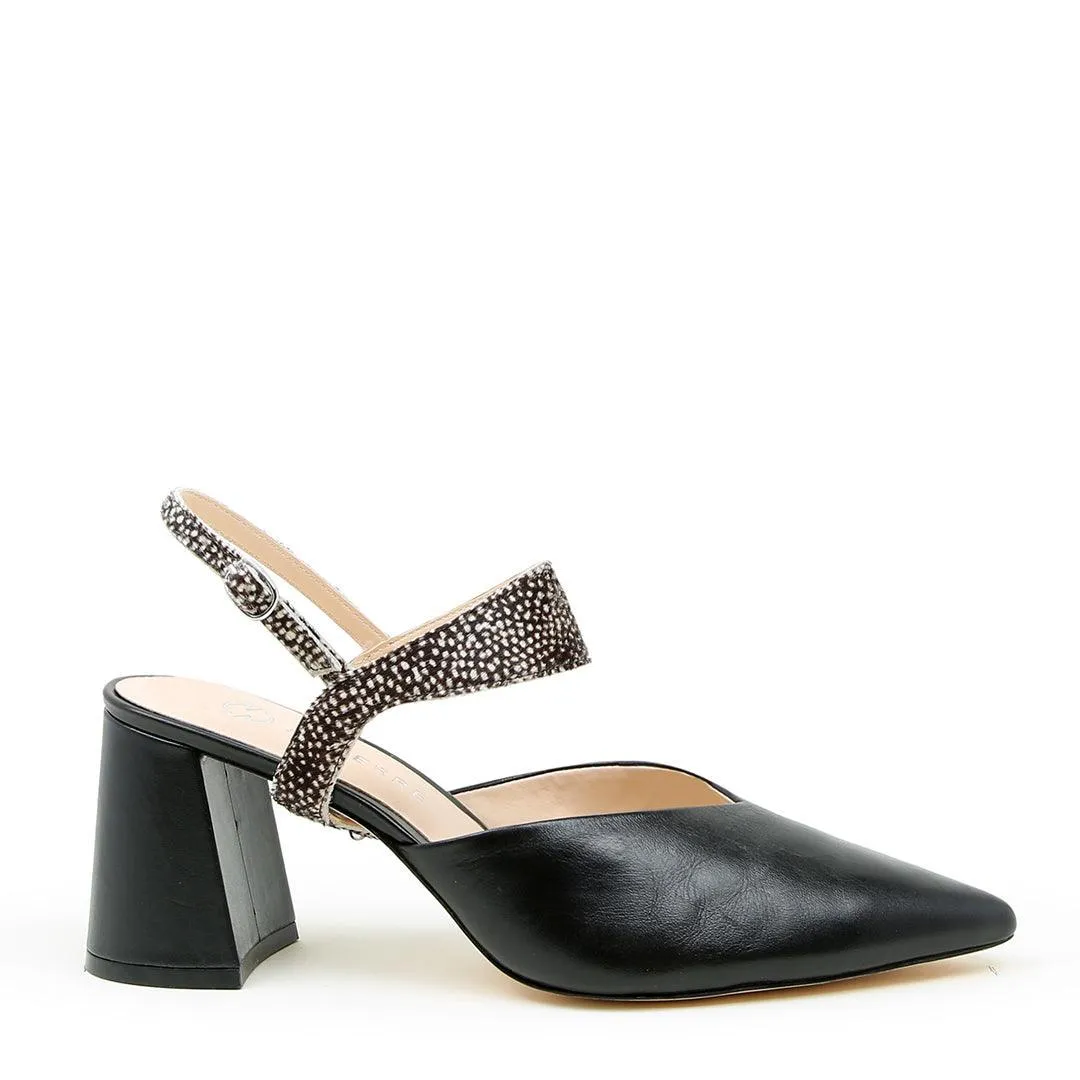 Black V Mule   Doe Elsie Strap