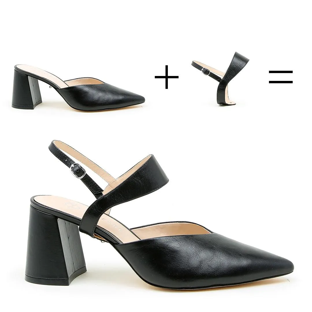 Black V Mule   Elsie Strap