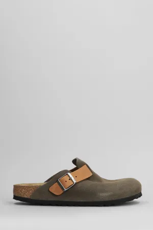 Boston Slipper-Mule in grey suede
