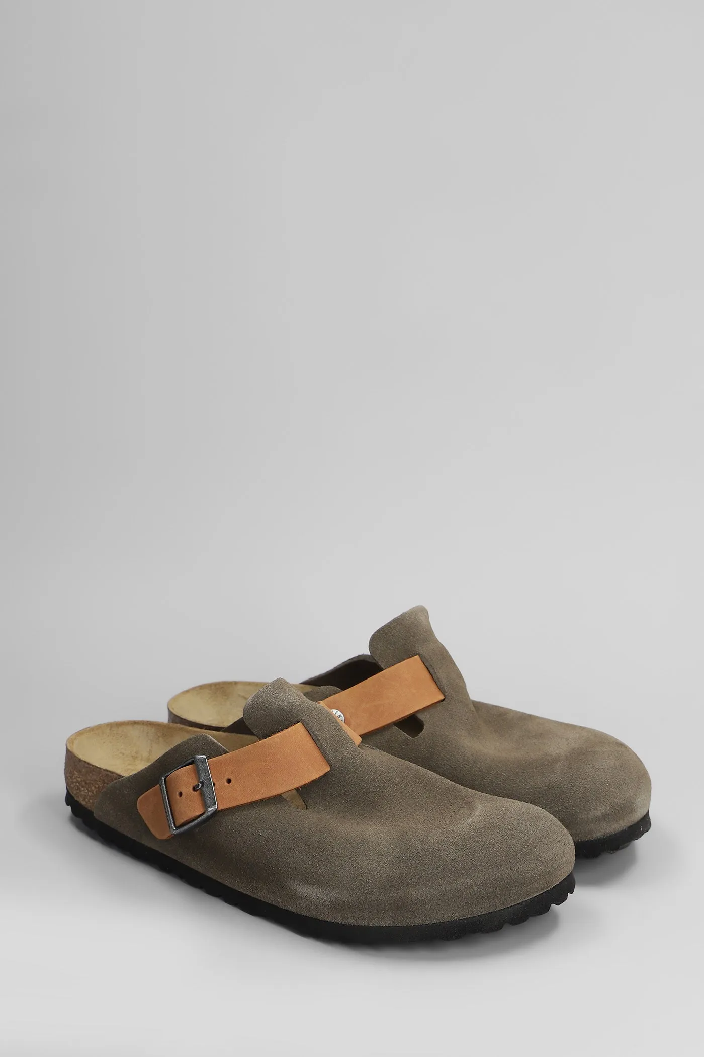 Boston Slipper-Mule in grey suede