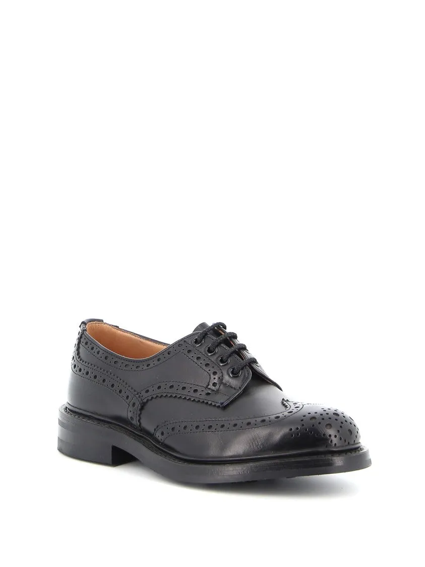 Bourton Derby Shoes In Black Calf Leather