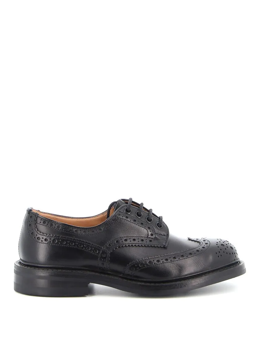 Bourton Derby Shoes In Black Calf Leather