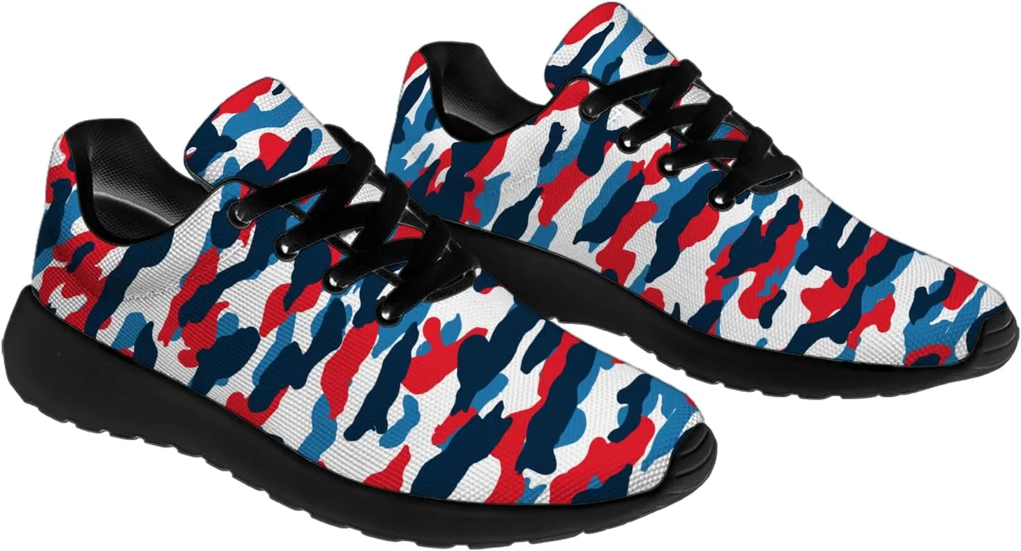 Camouflage Print Shoes for Men Women Running Comfortable Lightweight Tennis Walking Sneakers