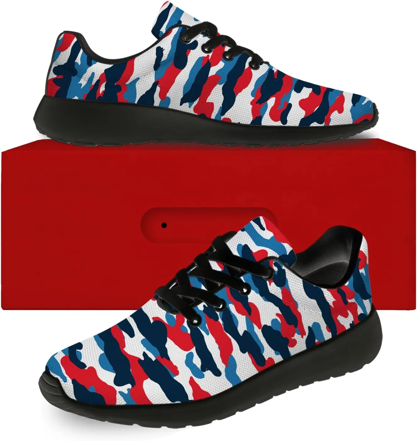 Camouflage Print Shoes for Men Women Running Comfortable Lightweight Tennis Walking Sneakers