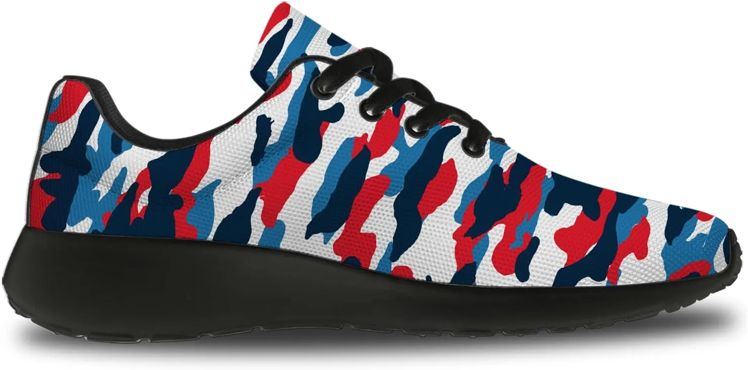 Camouflage Print Shoes for Men Women Running Comfortable Lightweight Tennis Walking Sneakers