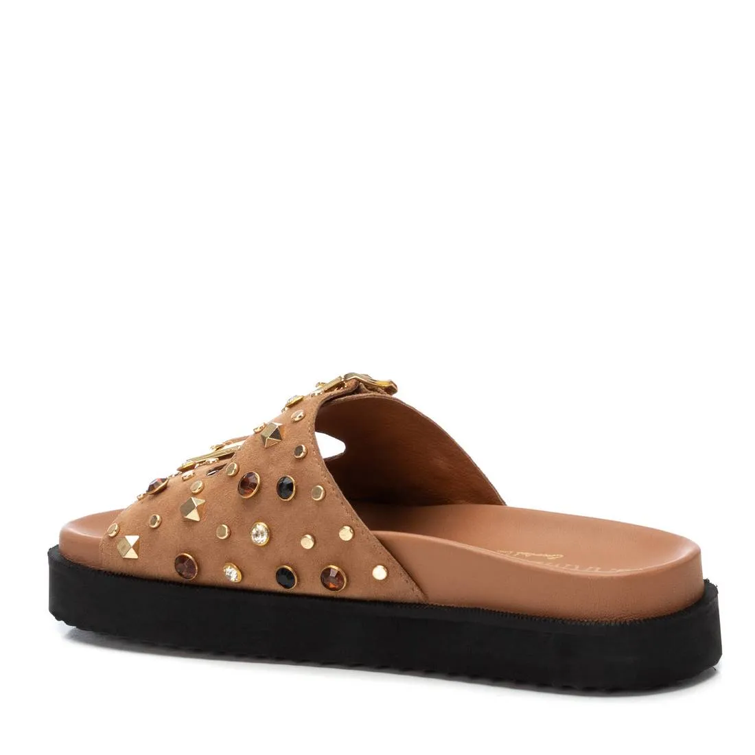 CARMELA - 162401 DOUBLE BUCKLE MULE - CAMEL SUEDE