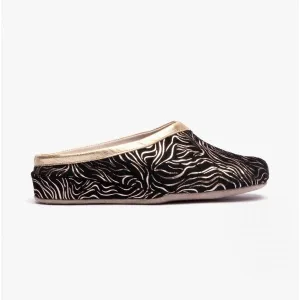 Chaleur SORELLA Womens Mule Slippers Black/Gold
