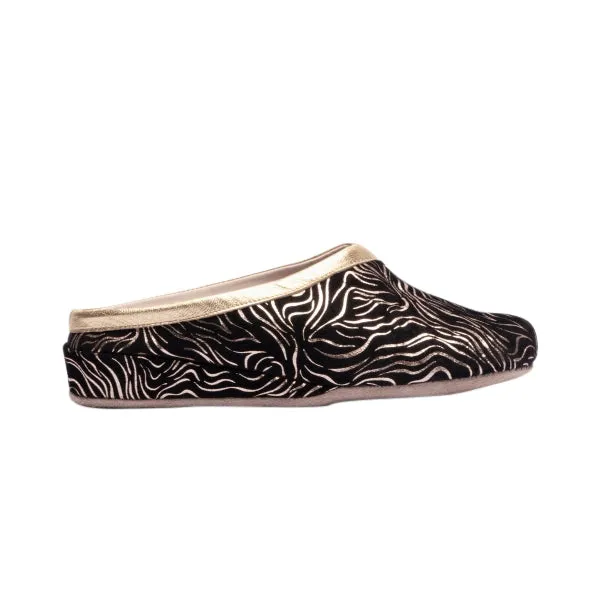 Chaleur SORELLA Womens Mule Slippers Black/Gold