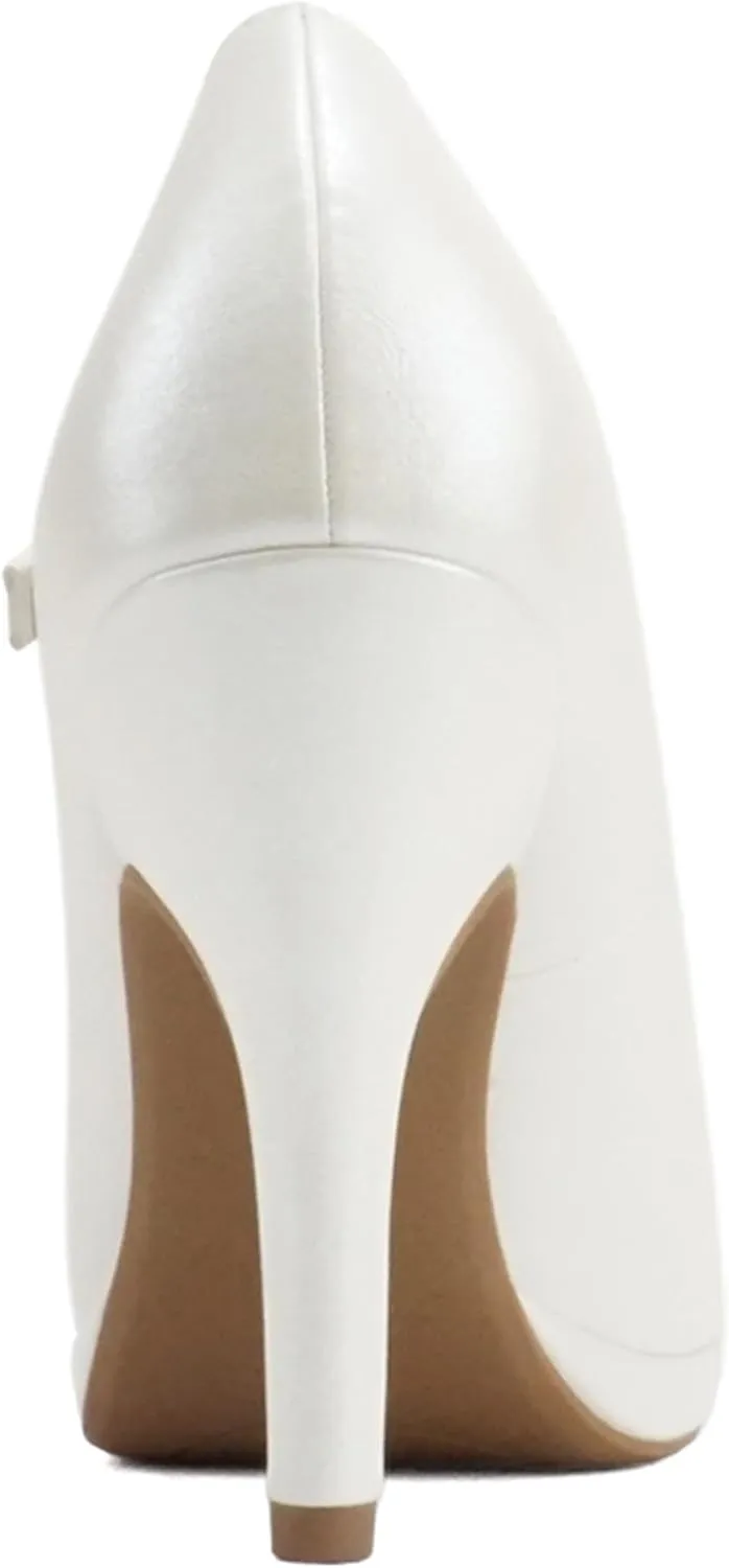 CITYCLASSIFIED “Dennis” ~ Women’s Comfort Extra Padding Insole Stiletto Heel Mary Jane Strap Pump Office Ladies Closed Round Toe Pumps Shoes