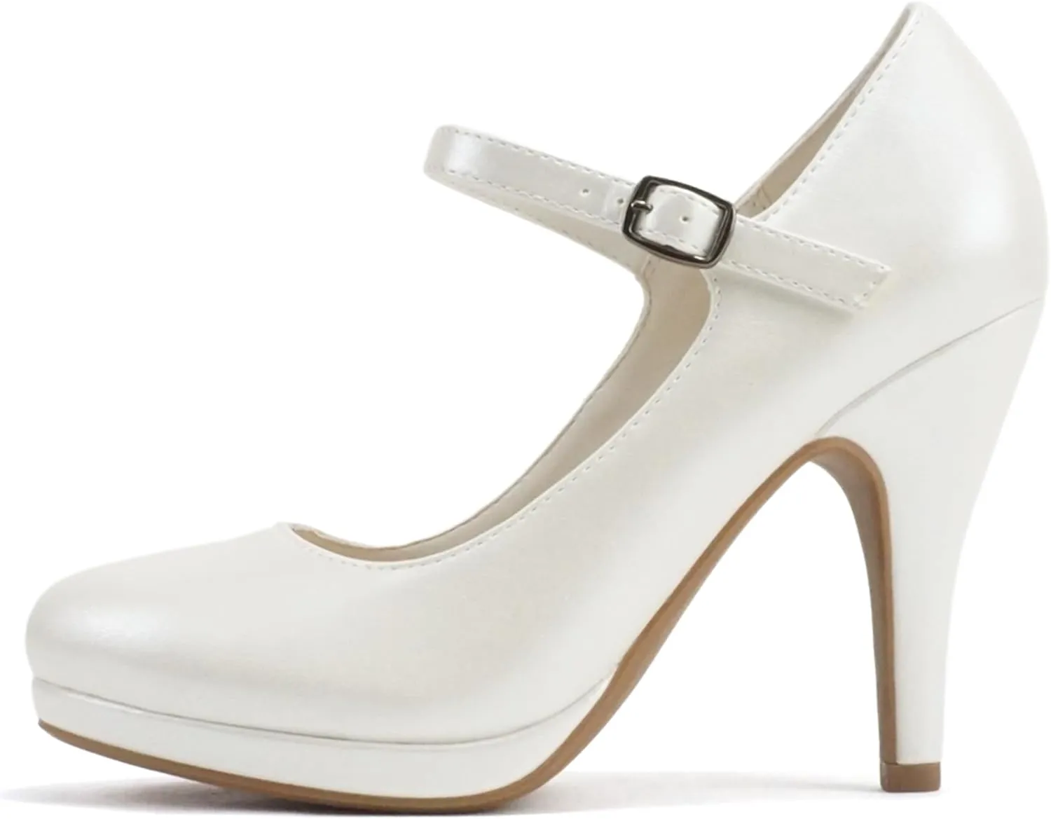CITYCLASSIFIED “Dennis” ~ Women’s Comfort Extra Padding Insole Stiletto Heel Mary Jane Strap Pump Office Ladies Closed Round Toe Pumps Shoes