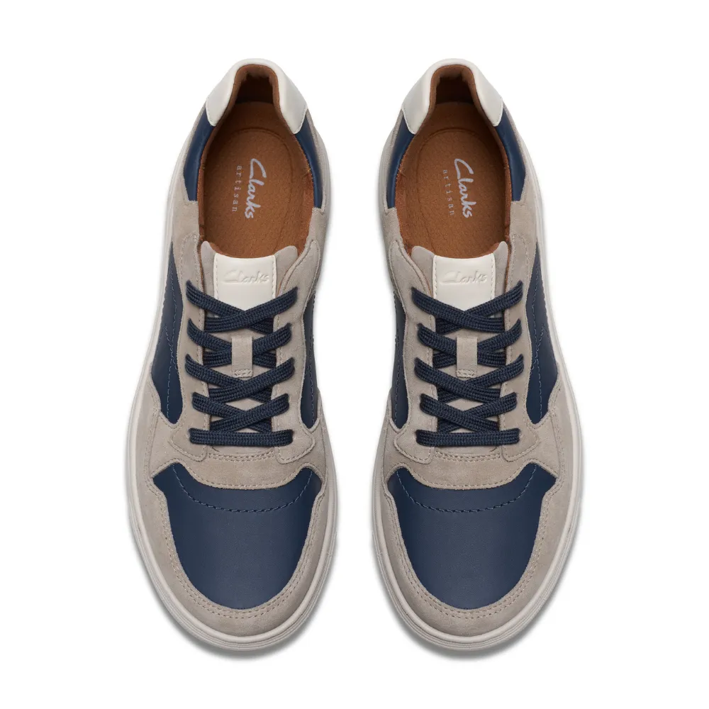 Clarks Mapstone Sport Grey Combi Leather Sneaker (Men's)