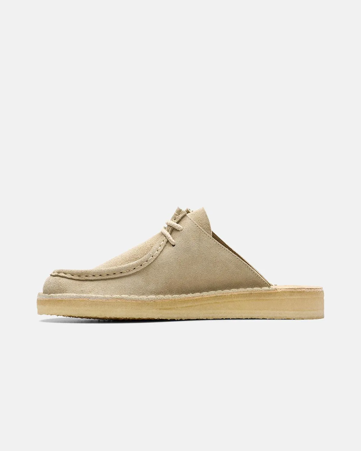 CLARKS ORIGINALS MENS DESERT NOMAD MULES PALE GREY SUEDE