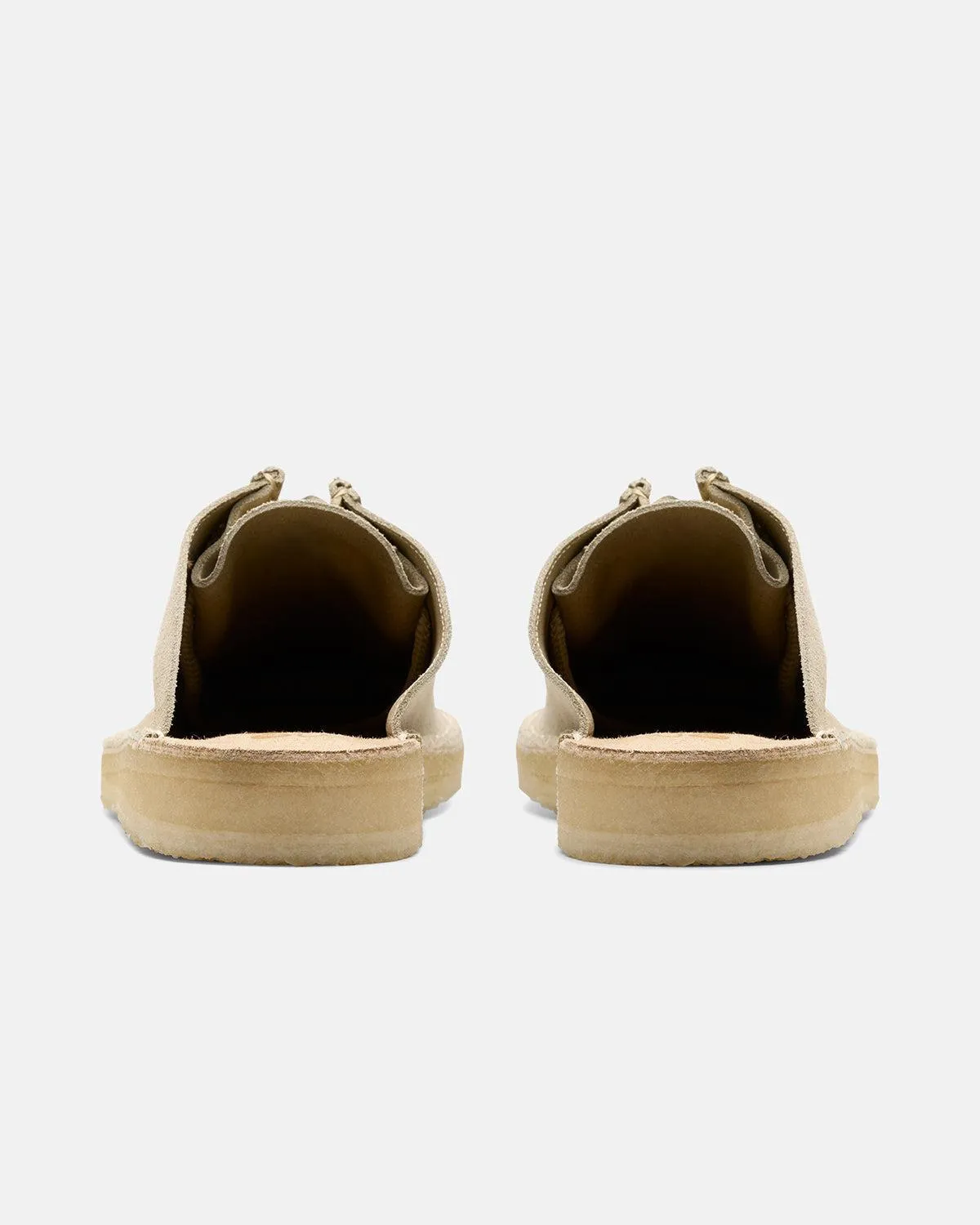 CLARKS ORIGINALS MENS DESERT NOMAD MULES PALE GREY SUEDE