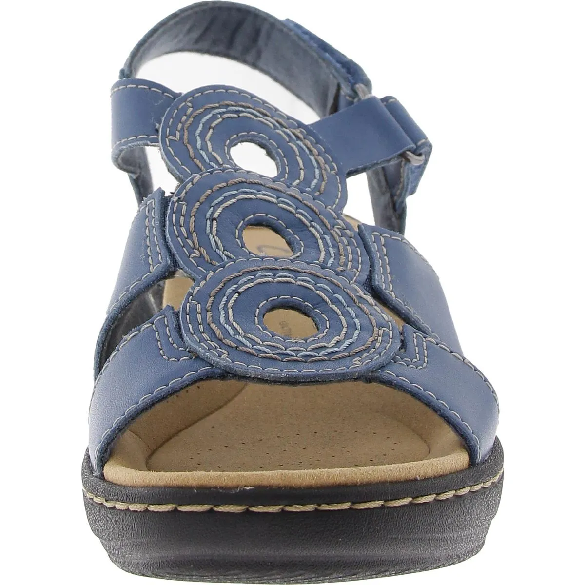 Clarks Womens Merliah Derby Leather Open Toe Wedge Heels
