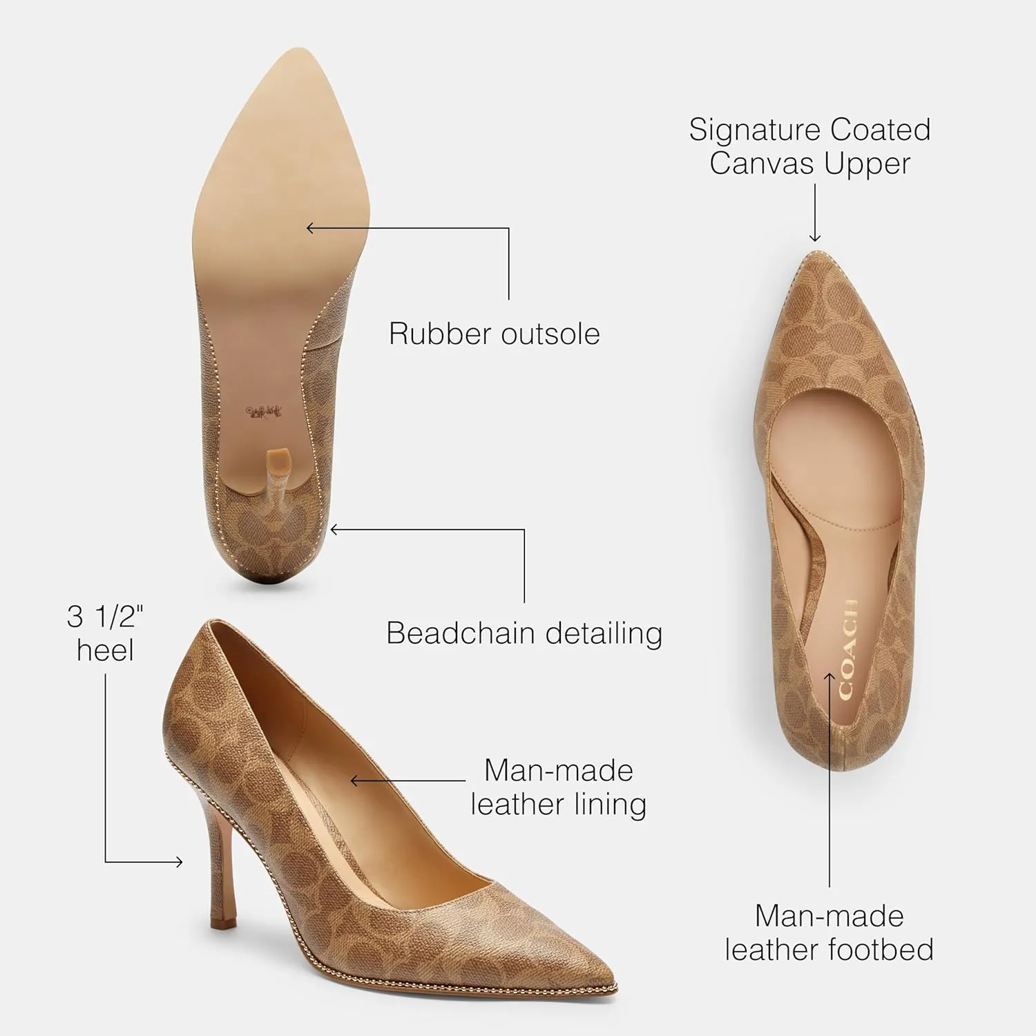 Coach Women's Samantha Pump, Tan, 10