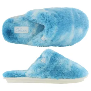 Cobian: Women's Minou Mule - Blue Warm and Fuzzy Slipper