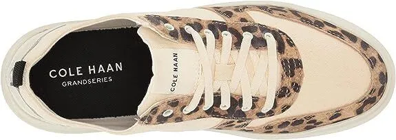 Cole Haan Womens Grandpro Rally Canvas Court Sneaker Natural Cotton/Leopard W26397