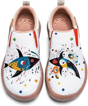 Comfortable Travel Shoes for Womens Loafers Slip Ons Ladies Nurse Shoe Walking Lightweight Cartoon Animal Painted Sneaker
