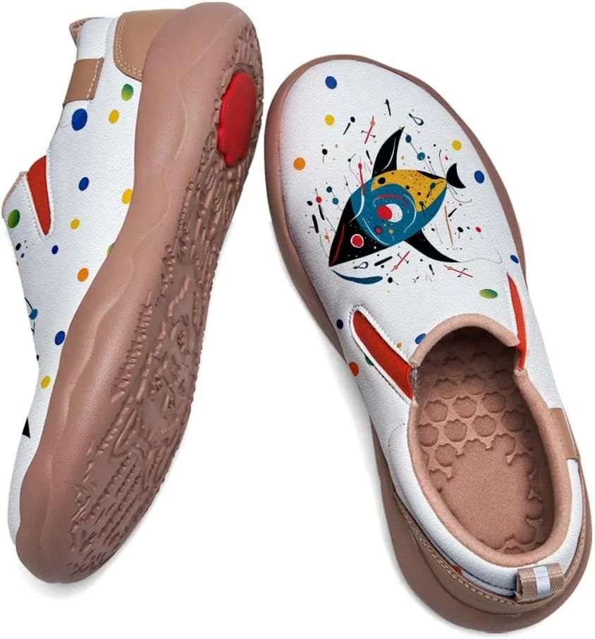 Comfortable Travel Shoes for Womens Loafers Slip Ons Ladies Nurse Shoe Walking Lightweight Cartoon Animal Painted Sneaker