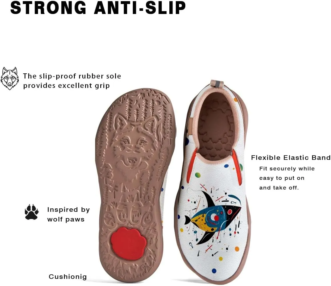 Comfortable Travel Shoes for Womens Loafers Slip Ons Ladies Nurse Shoe Walking Lightweight Cartoon Animal Painted Sneaker