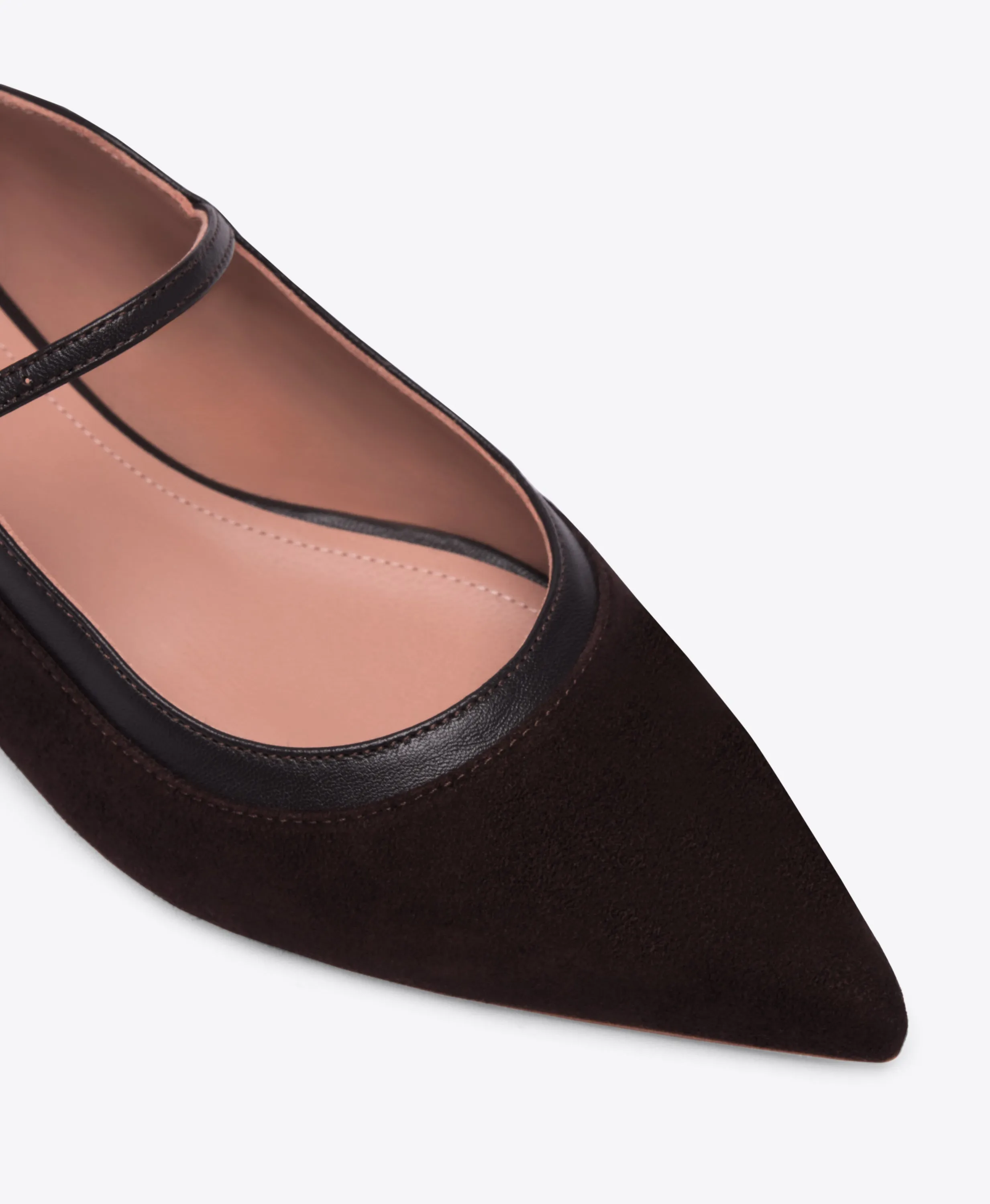 Corina Dark Brown Suede Flat Pumps