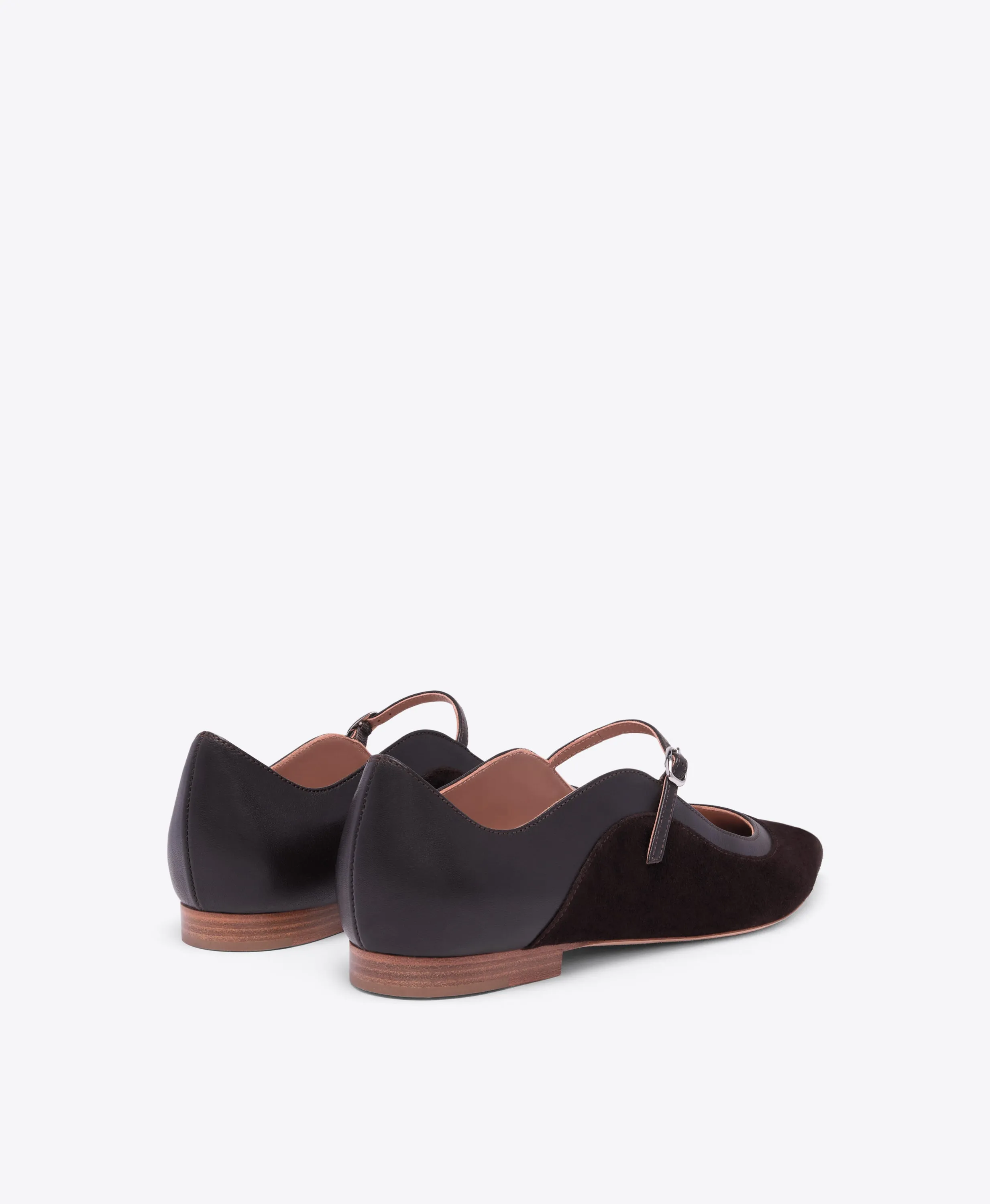 Corina Dark Brown Suede Flat Pumps