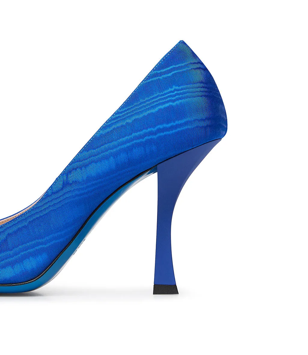 Cornflower blue fabric pump