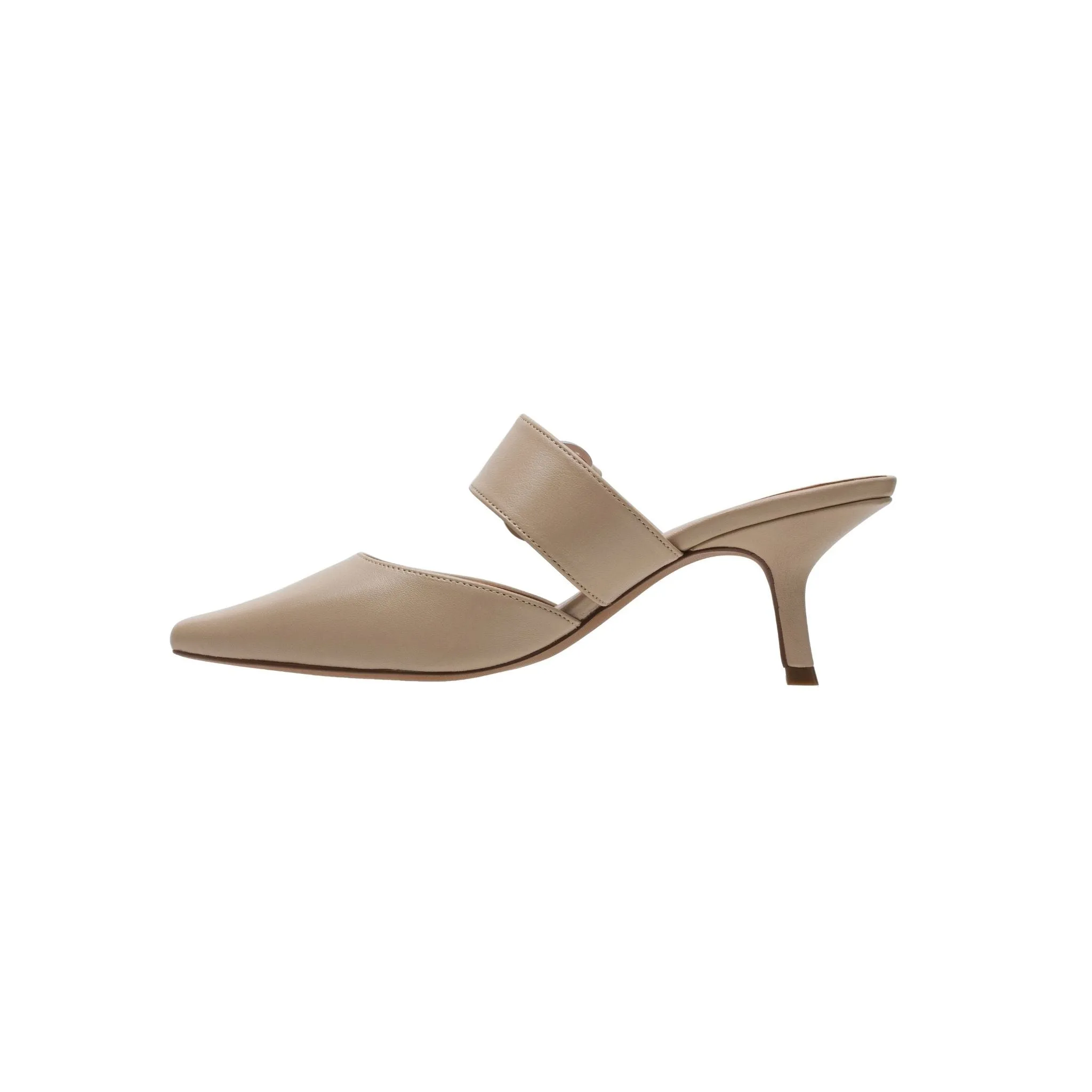 CYNTHIA | Buckled Kitten Heel Mules