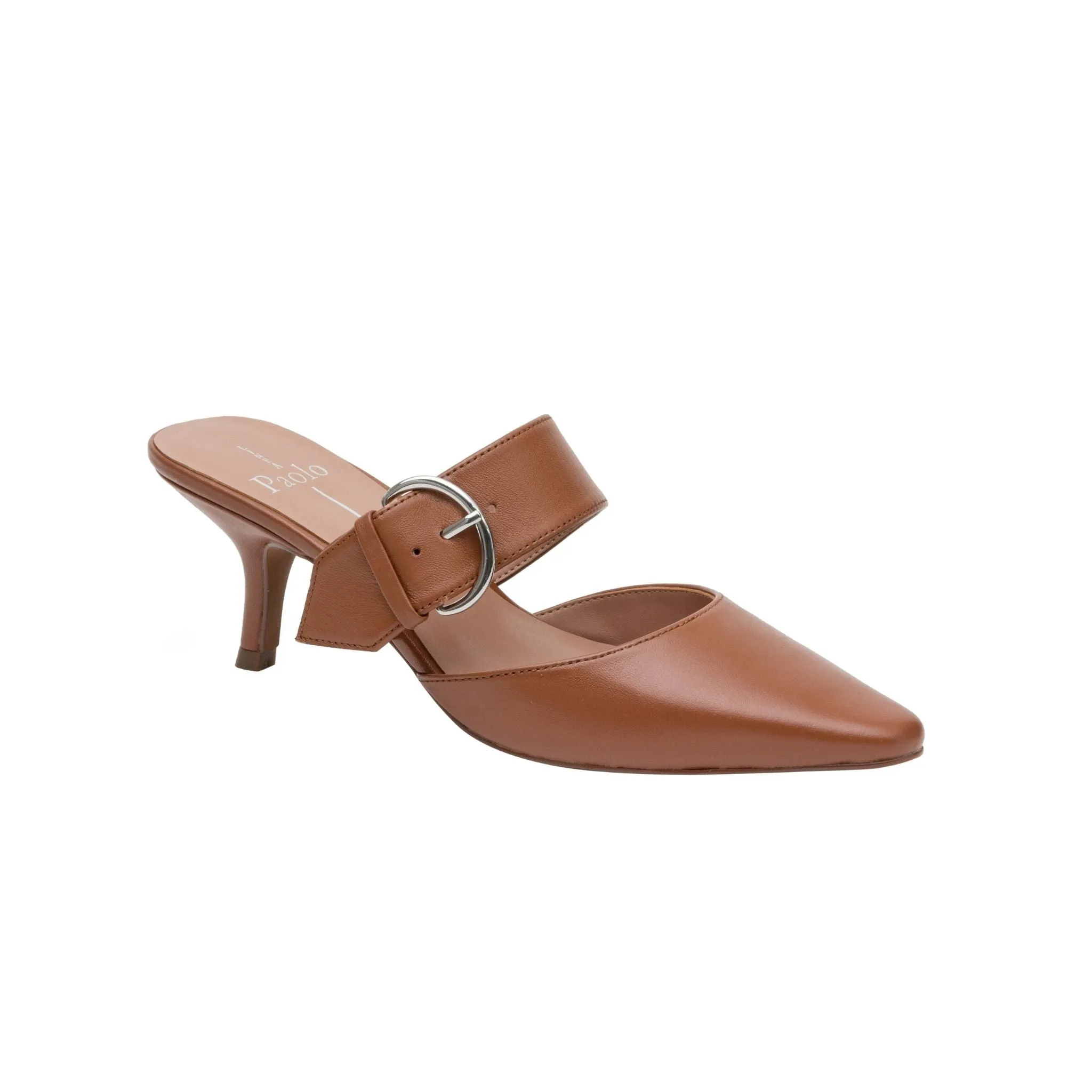 CYNTHIA | Buckled Kitten Heel Mules