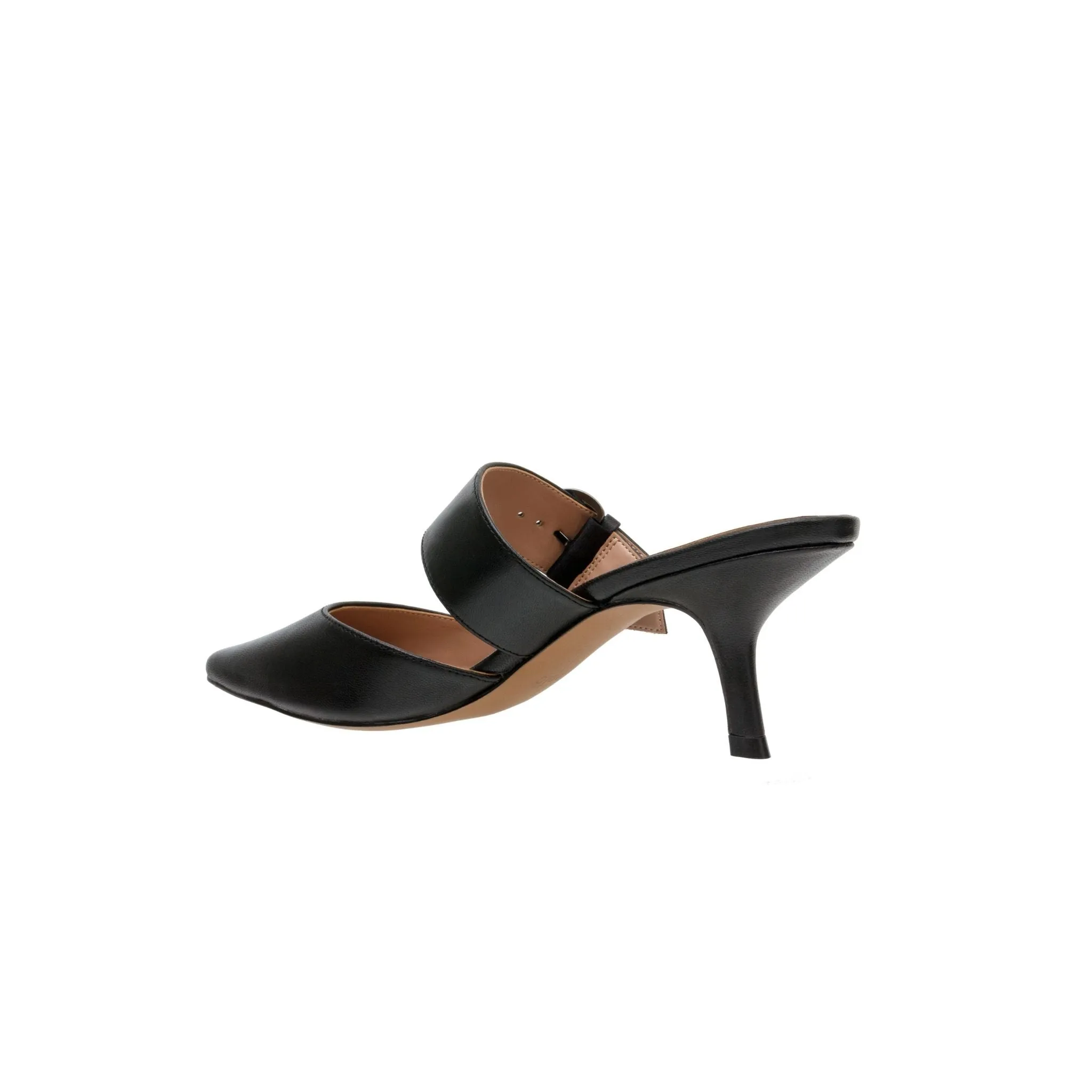 CYNTHIA | Buckled Kitten Heel Mules