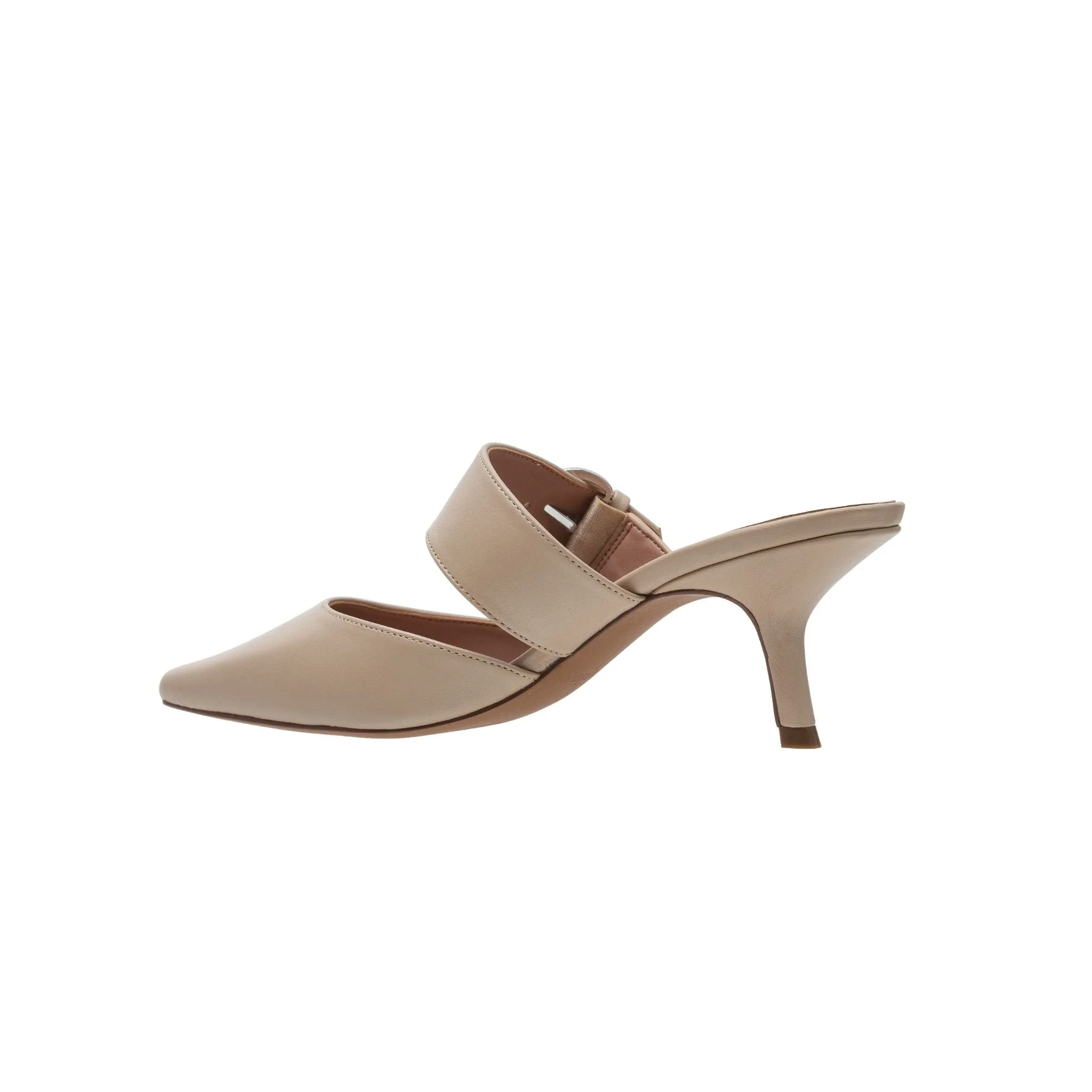 CYNTHIA | Buckled Kitten Heel Mules