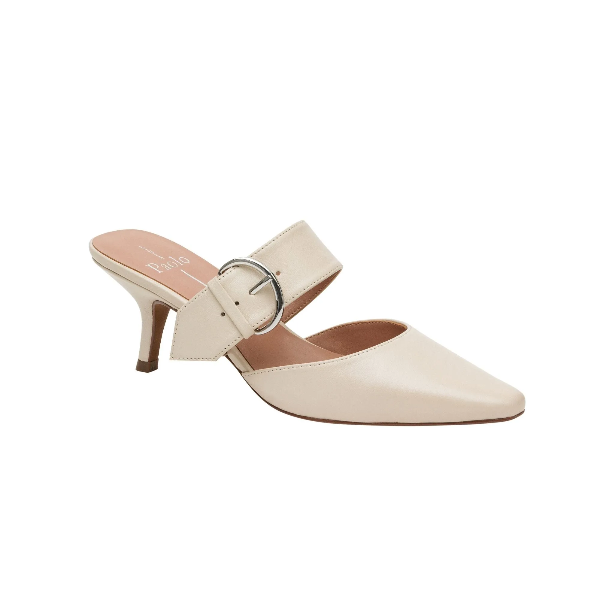 CYNTHIA | Buckled Kitten Heel Mules