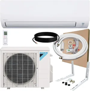 DAIKIN 9,000 BTU 19 SEER Ductless Mini Split A/C Heat Pump System Maxwell 15-ft Installation Kit and Wall Mounting Bracket